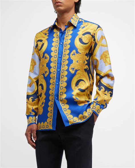 versace silk shirt men|1st copy Versace shirt men.